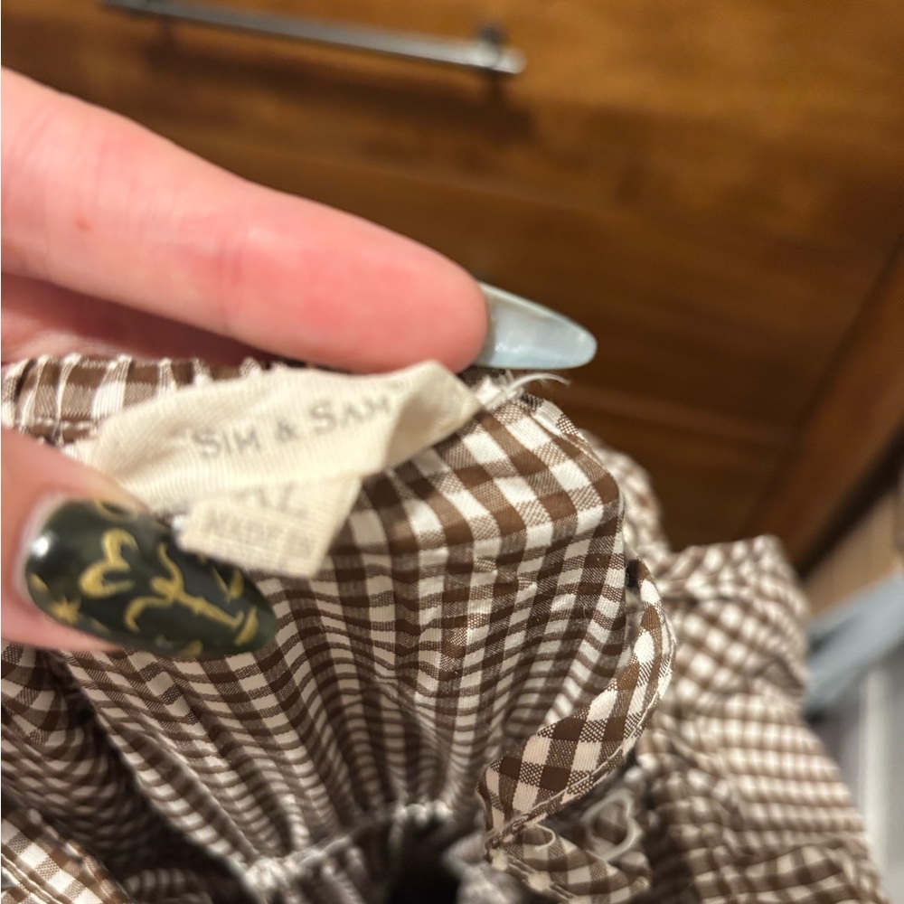 Sim & Sam Brown Checkered Maxi Dress